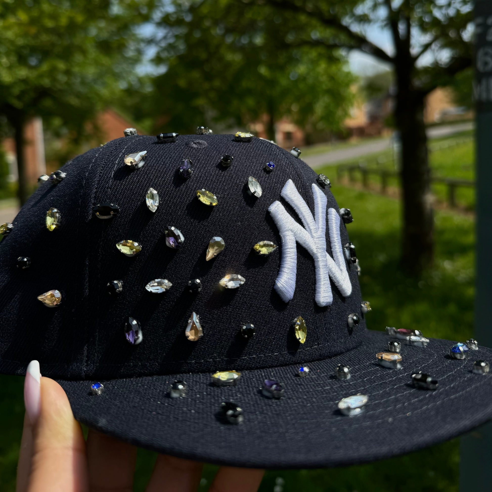 Rhinestone Fitted Cap – shop.hiddengems