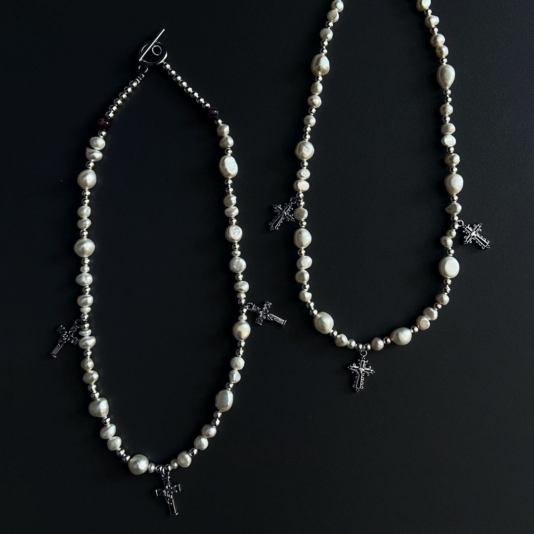 Cross Pearl Necklace