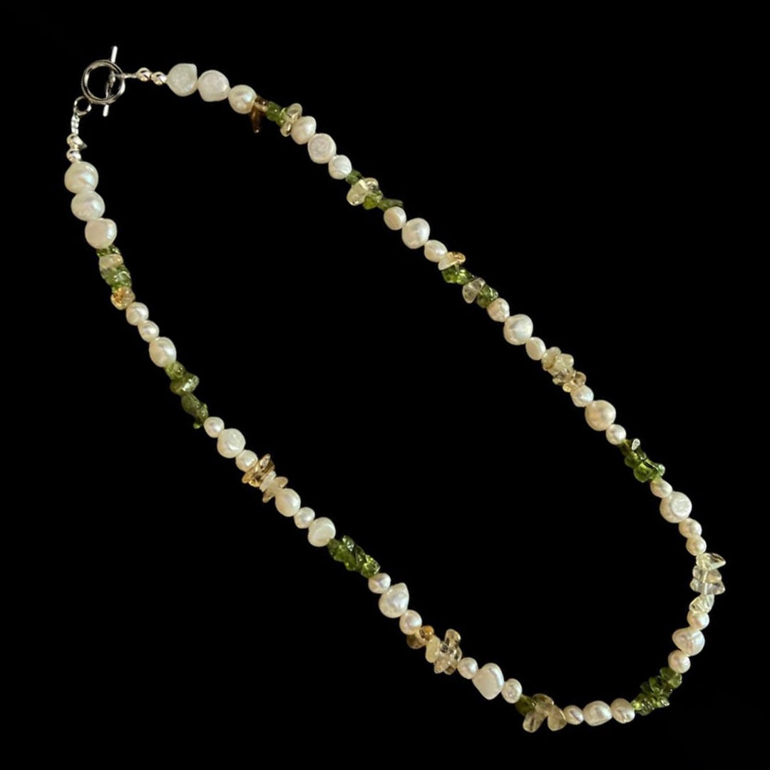 Gemstone Pearl Necklace