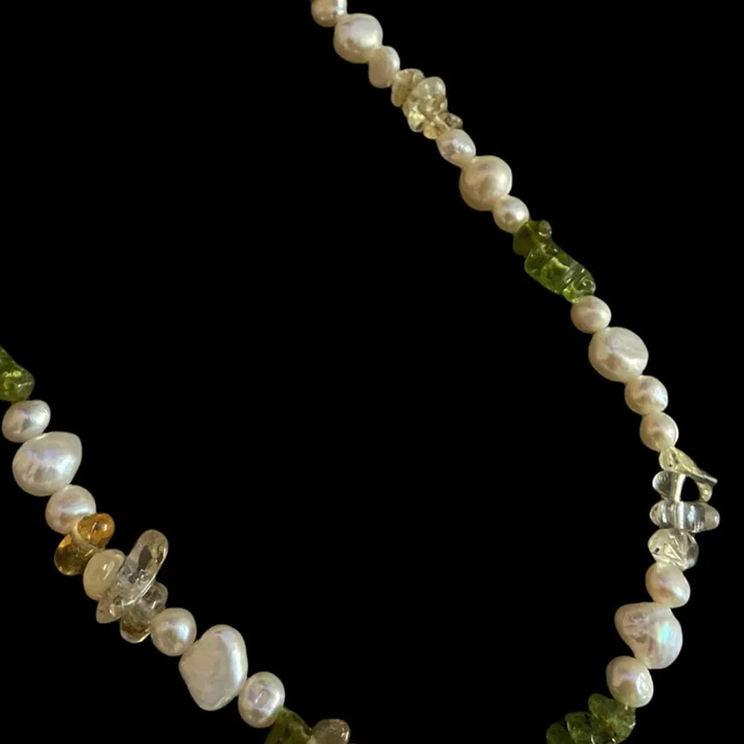 Gemstone Pearl Necklace