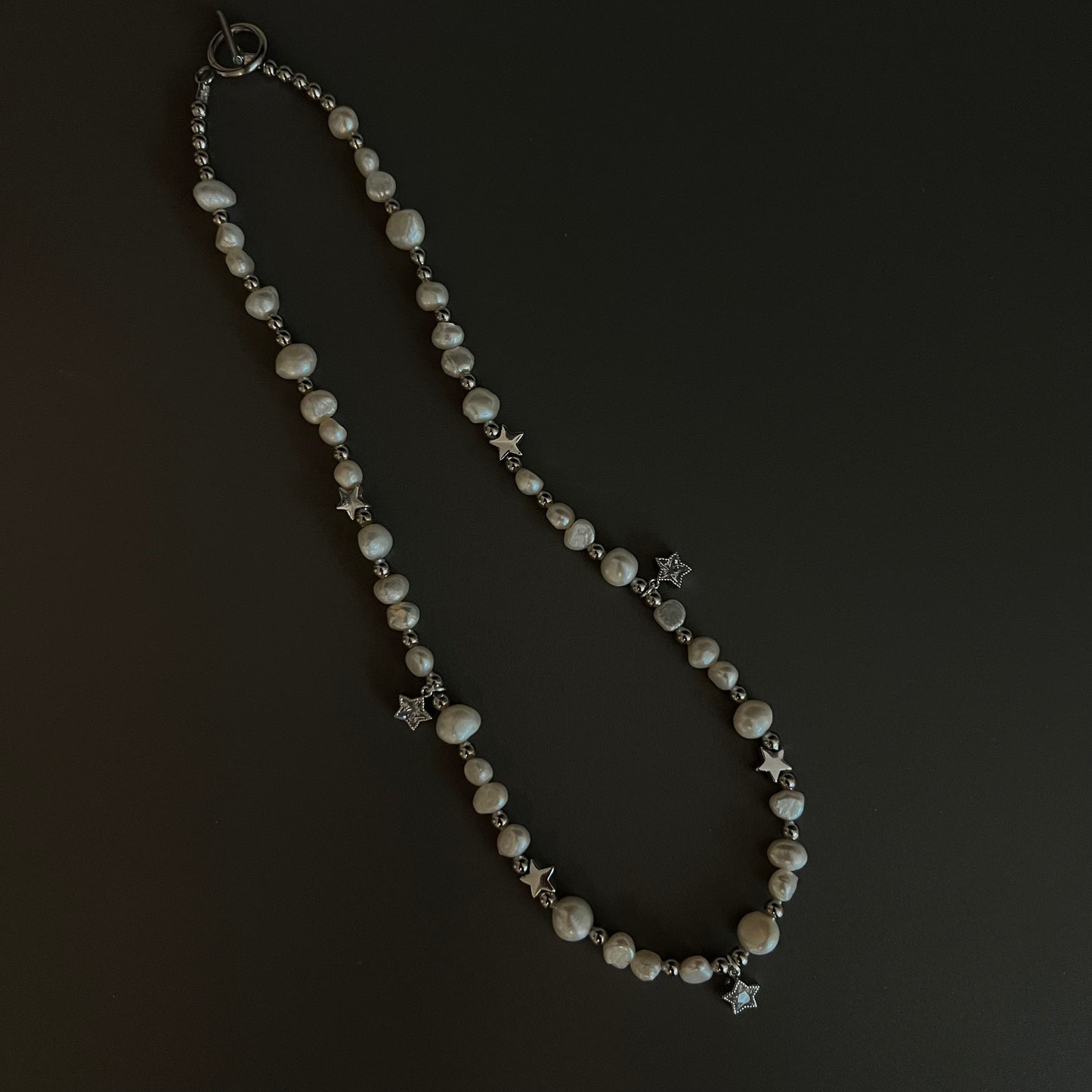 Silver Star Pearl Necklace