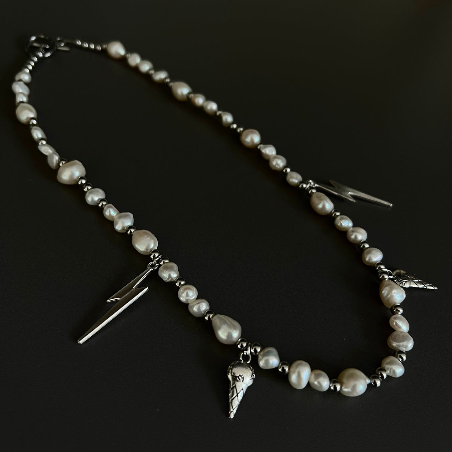 Lightning Cone Pearl Necklace